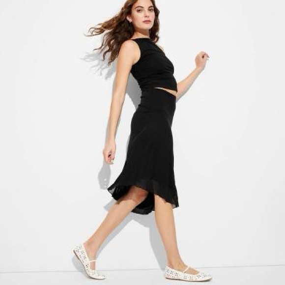 Wild Fable Women's Asymmetrical midi A-Line Skirt and top set nwt - Picture 1 of 4